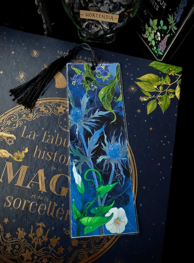 Marque-page fleurs nocturnes